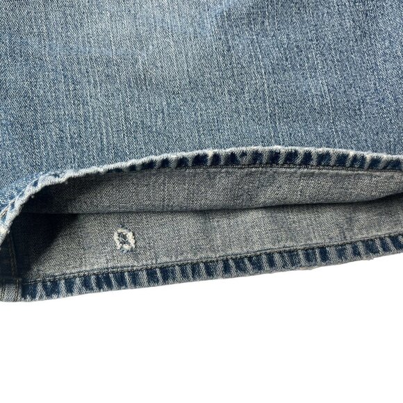 LEVIS 569 Jeans‎ Mens 38 Blue Loose Fit Distressed Denim Shorts - Picture 5 of 11